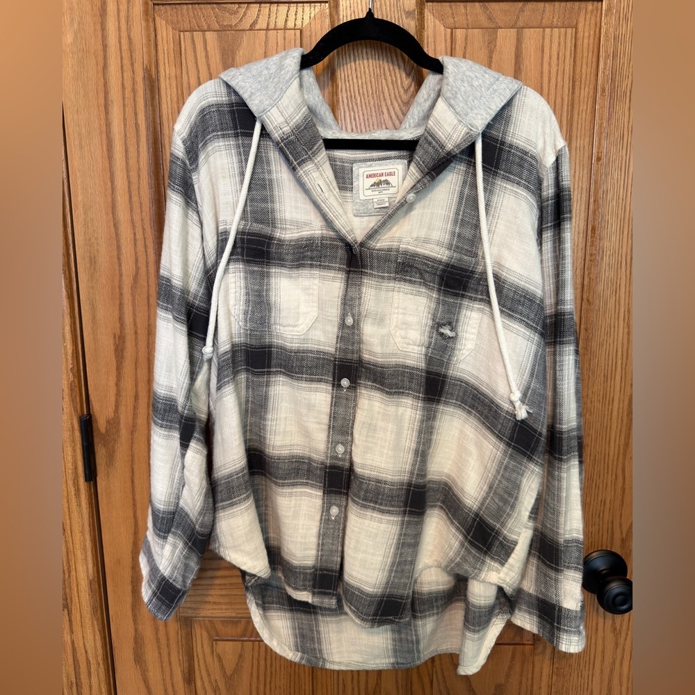 American Eagle Oversized Distressed Flannel